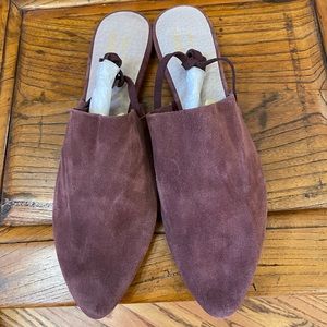Faryl robin free people mule flats ankle tie plum suede